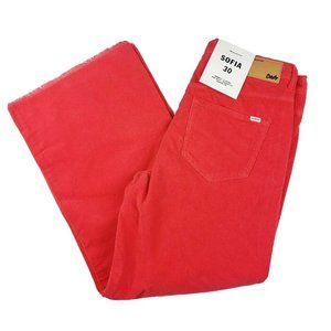 ANTHROPOLOGIE Sofia High Waist Crop Corduroy Red NWOT